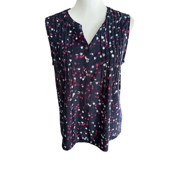 Napa Valley Blue Pink White Petite Medium Sleeveless - Picture 1 of 4